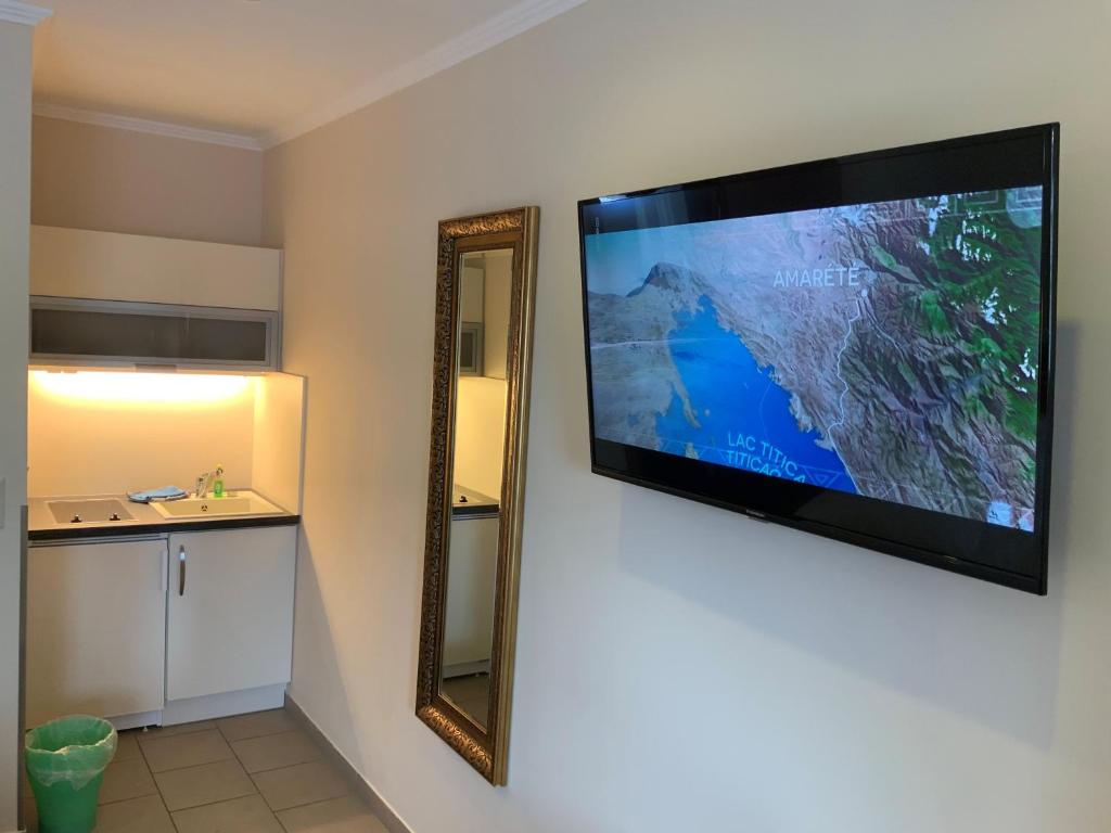 TV a/nebo společenská místnost v ubytování Hotel zum Hafen