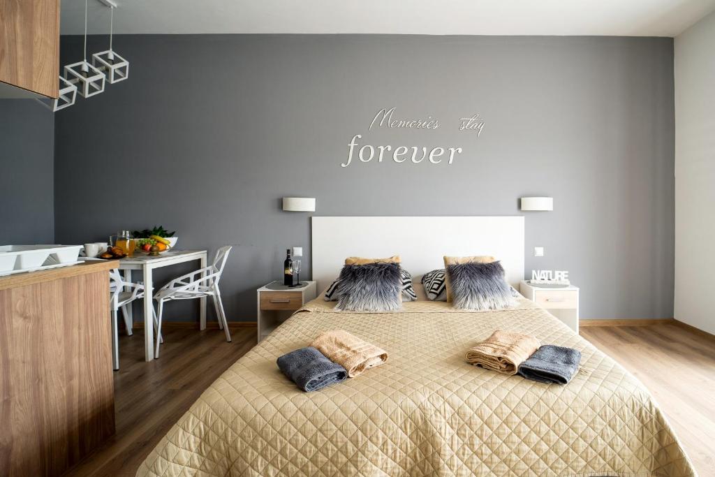 Posteľ alebo postele v izbe v ubytovaní Apartament Perła Pienin