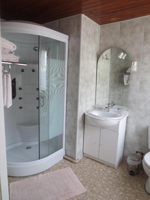 Koupelna v ubytování Hôtel les Deux Cols