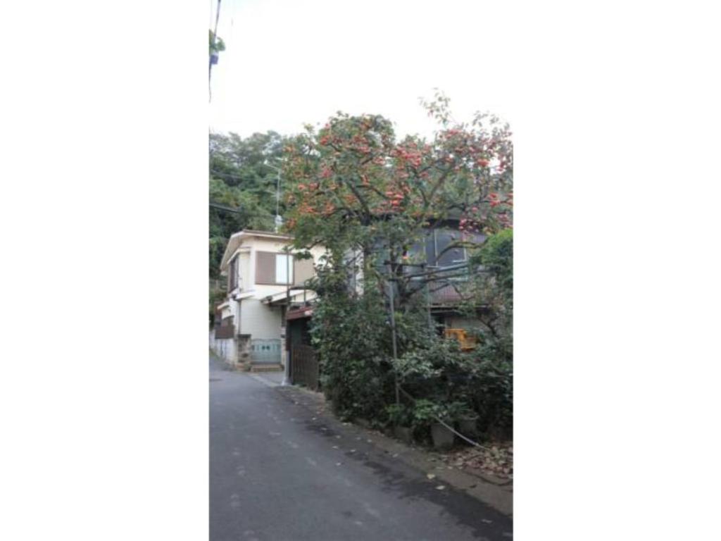 una calle vacía con un árbol y una casa en Sadie's Home / Vacation STAY 7575 en Kawasaki