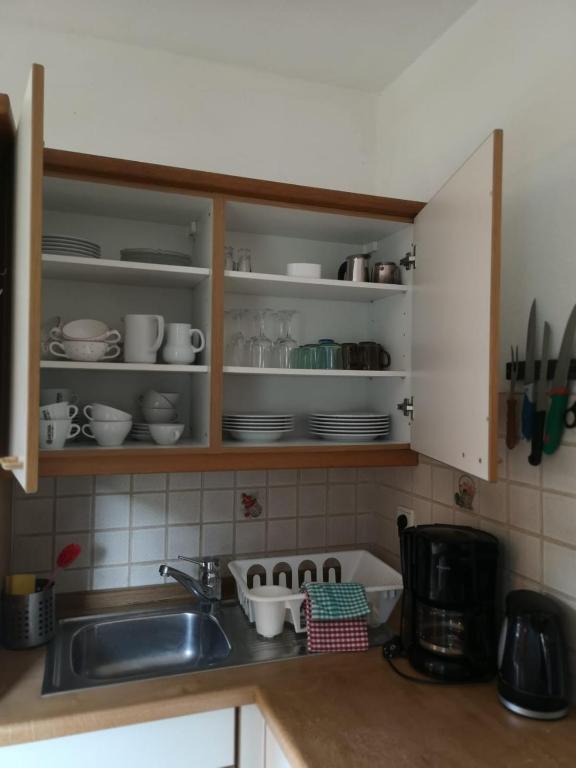 Kuchyň nebo kuchyňský kout v ubytování Apartment Furschermuehle