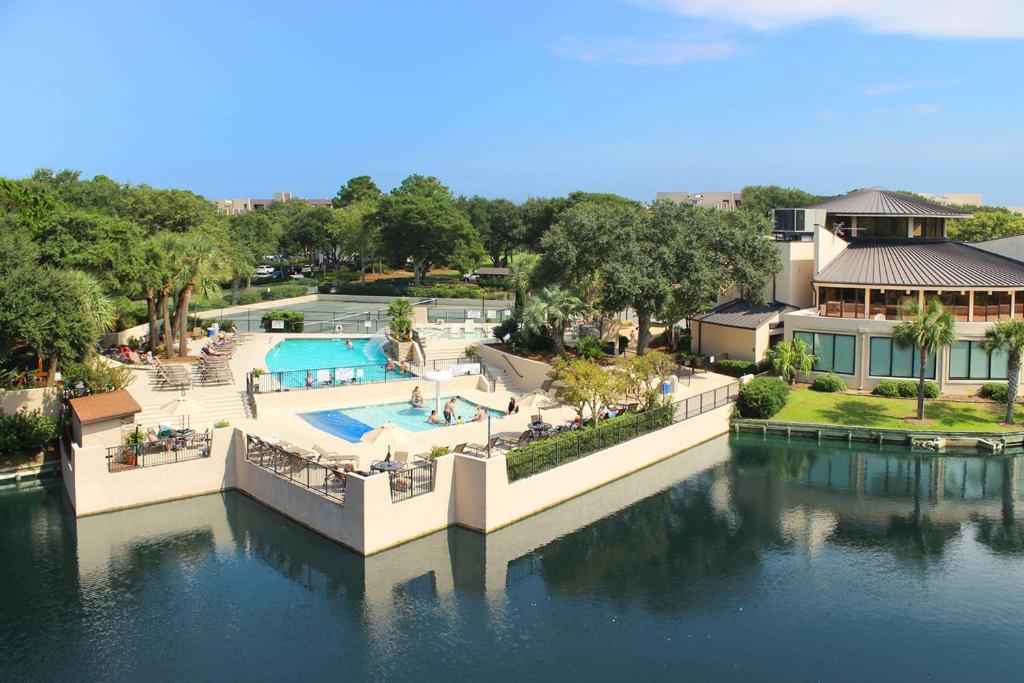 an aerial view of a resort with a swimming pool at Island Club 1 in Hilton Head Island