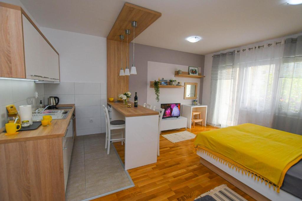 Kuchyň nebo kuchyňský kout v ubytování Apartment Plaža