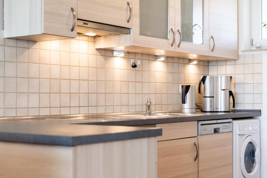 Kuchyň nebo kuchyňský kout v ubytování Apartment "Köhler" mit Berg- und Bodenseesicht