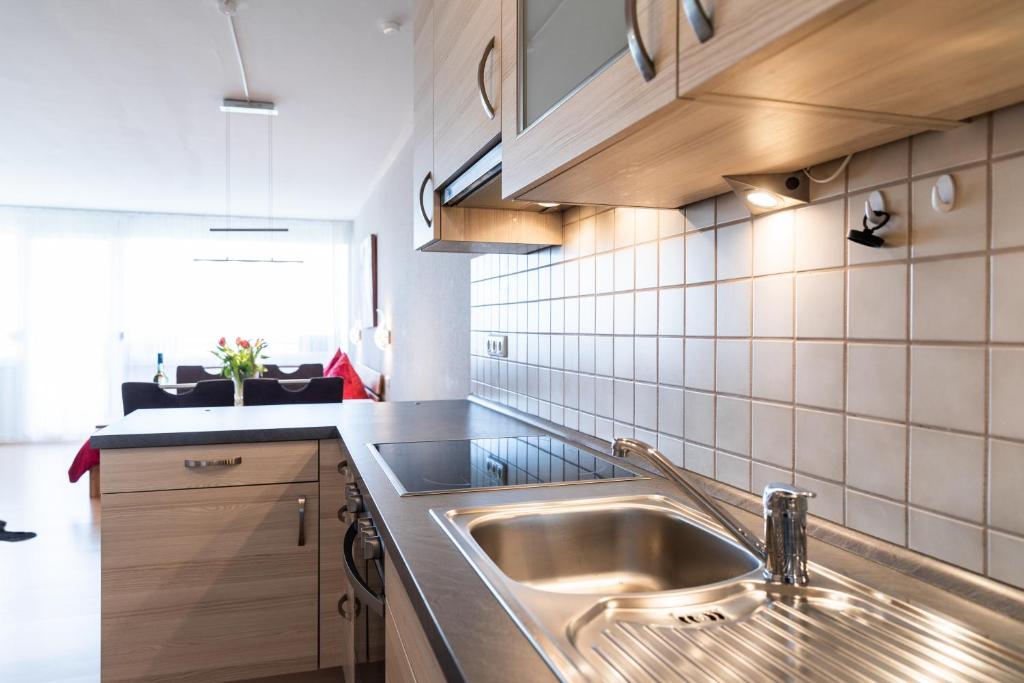 Kuchyň nebo kuchyňský kout v ubytování Apartment "Köhler" mit Berg- und Bodenseesicht