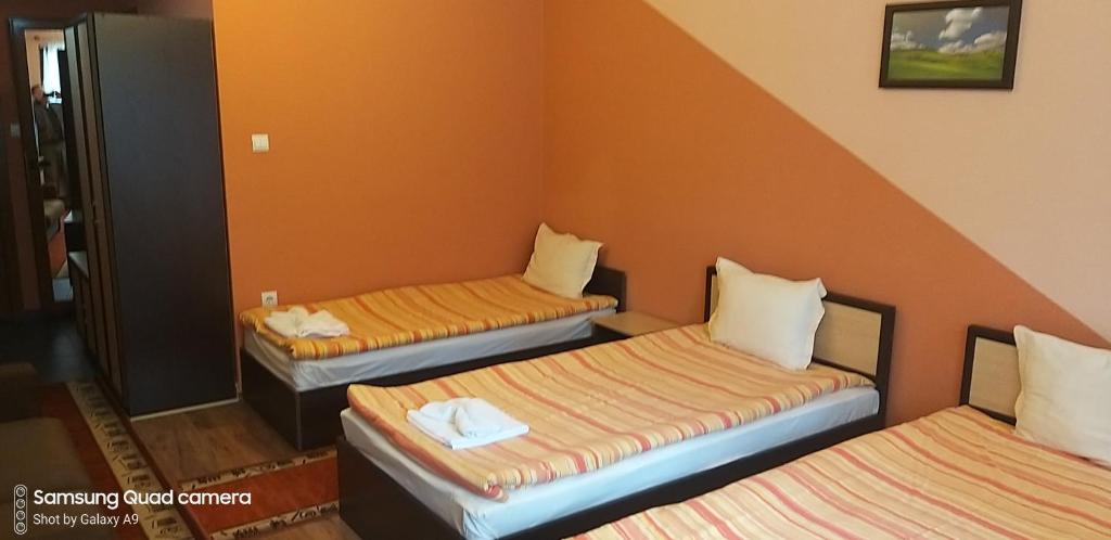 Postel nebo postele na pokoji v ubytování Kestenite Family Hotel