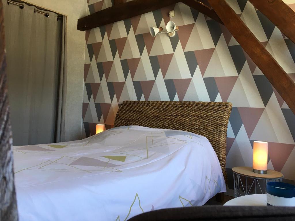 Postel nebo postele na pokoji v ubytování Chambres dhotes a la ferme
