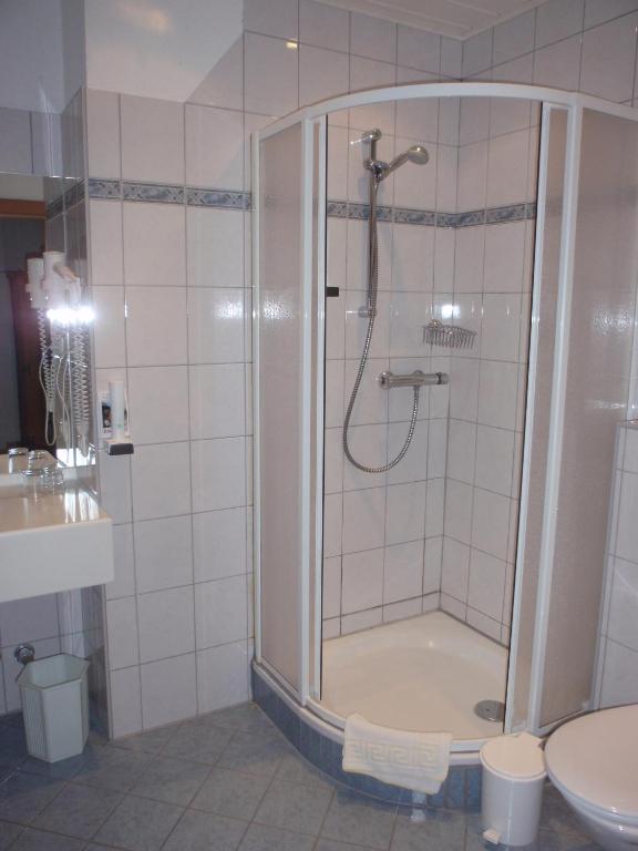 Koupelna v ubytování Pension ALPENHAUS