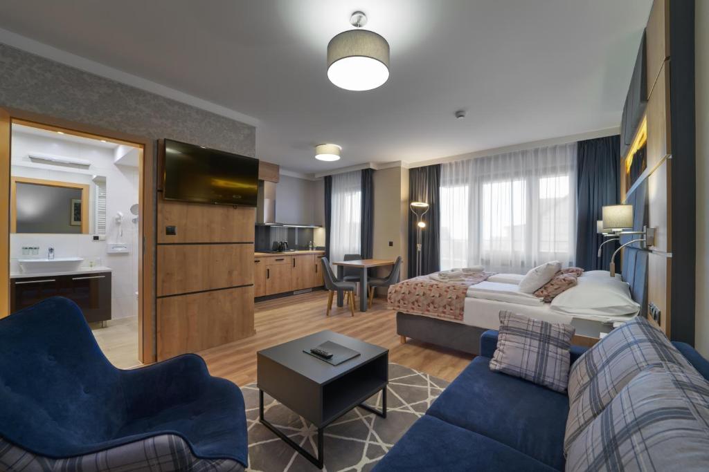 Kuchyň nebo kuchyňský kout v ubytování Artus Resort