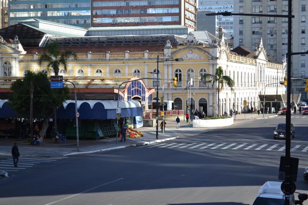 Otelden çekilmiş Porto Alegre şehrinin genel bir manzarası veya şehir manzarası