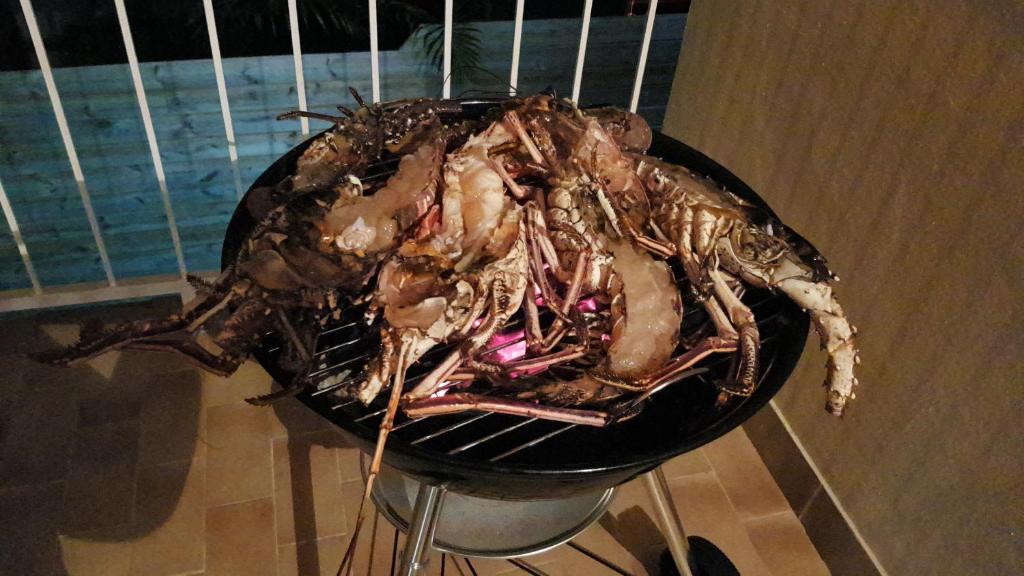 Gril dostupný pro hosty v apartmánu
