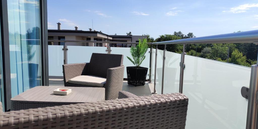 Balkón alebo terasa v ubytovaní Pe-Ki Lux Apartman Székesfehérvár