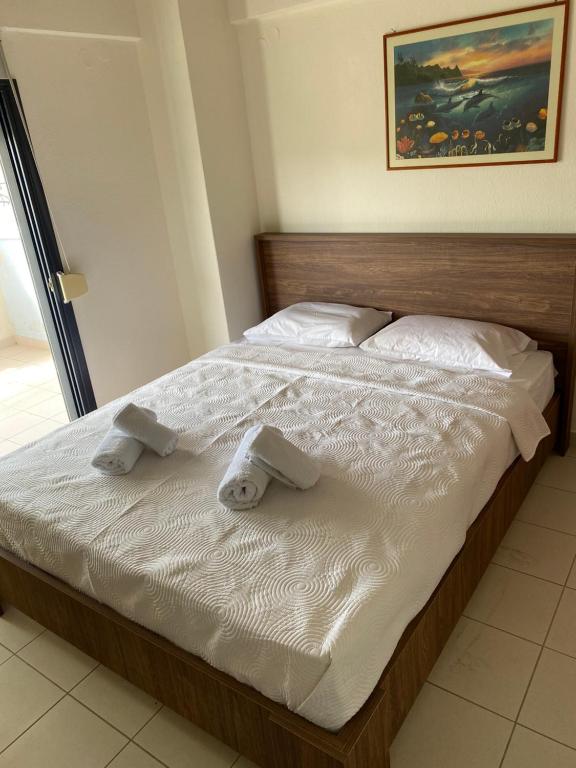 Posteľ alebo postele v izbe v ubytovaní Stella Maisonette Hanioti