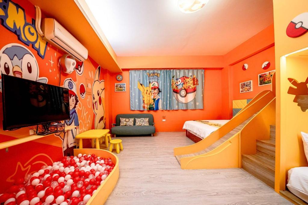 TV a/nebo společenská místnost v ubytování Han Tian B&B