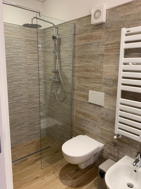 Koupelna v ubytování Hotel Rosengarten