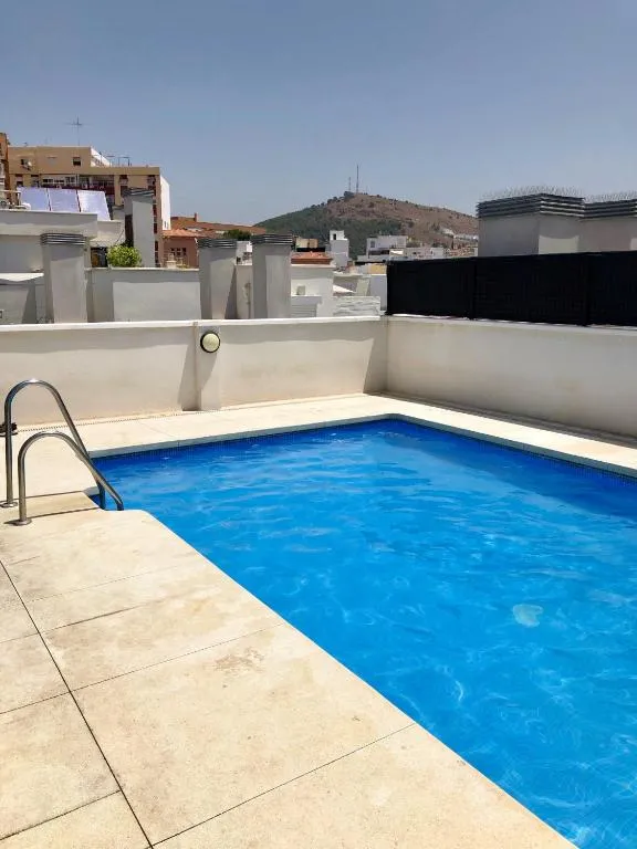 Studio in Malaga with wonderful city view shared pool terrace 1 km from the beach, Malaga, Spain