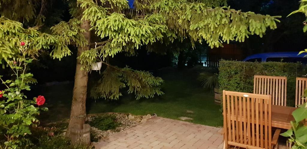 Vonkajšia záhrada v ubytovaní Füred Deluxe Garden Apartment