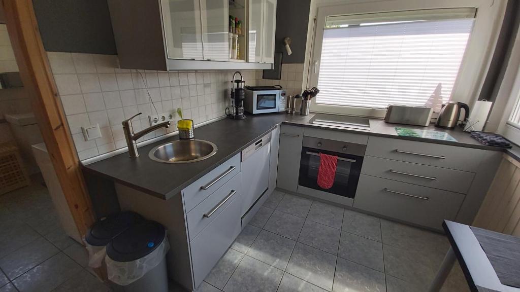Kuchyň nebo kuchyňský kout v ubytování Ferienhaus Zur Lehns mit Garten am Harz