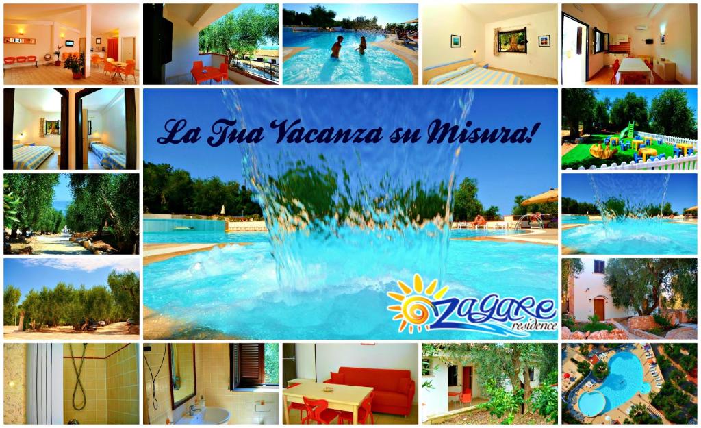 a collage of photos of a swimming pool at Zagare Residence in Rodi Garganico