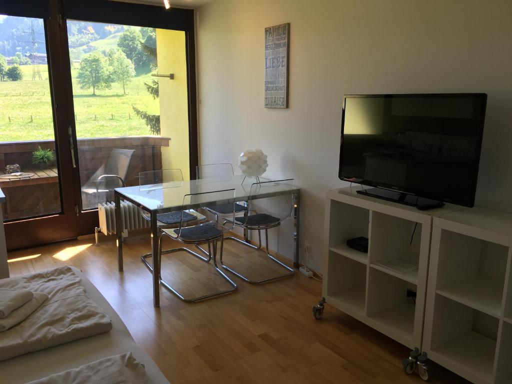 TV a/nebo společenská místnost v ubytování Appartements Domizil