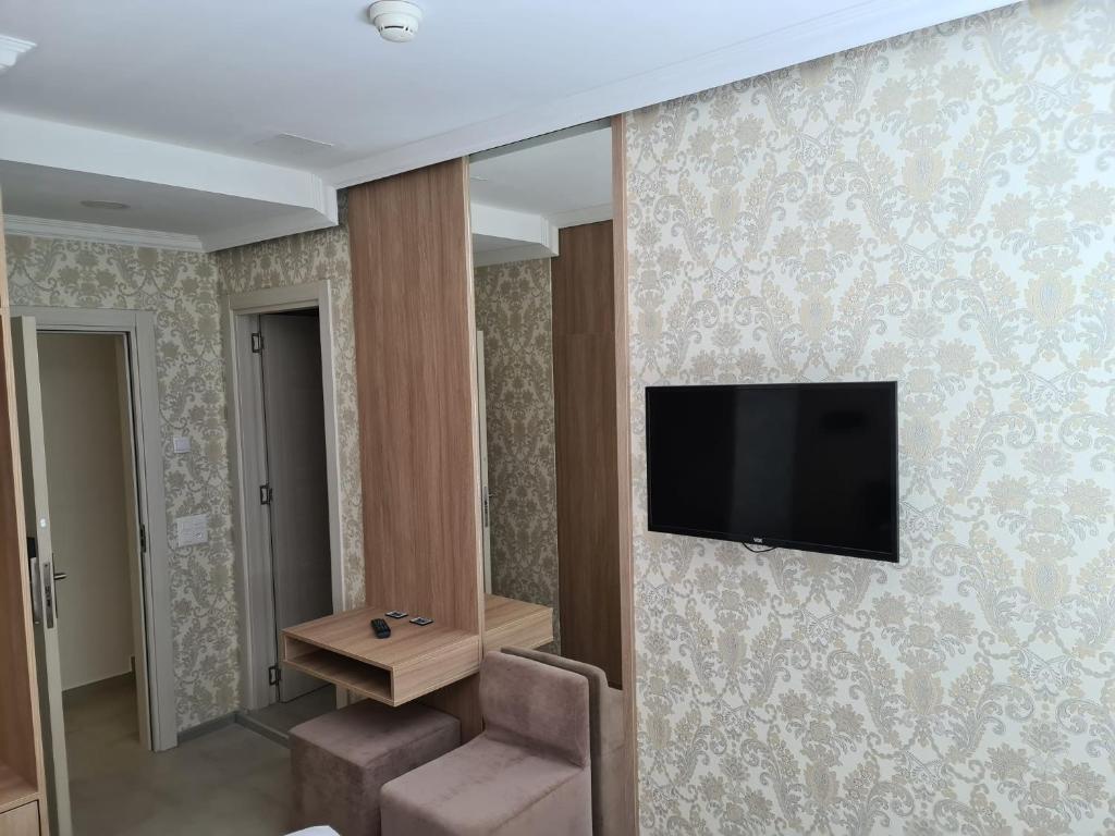 TV a/nebo společenská místnost v ubytování Helvetia