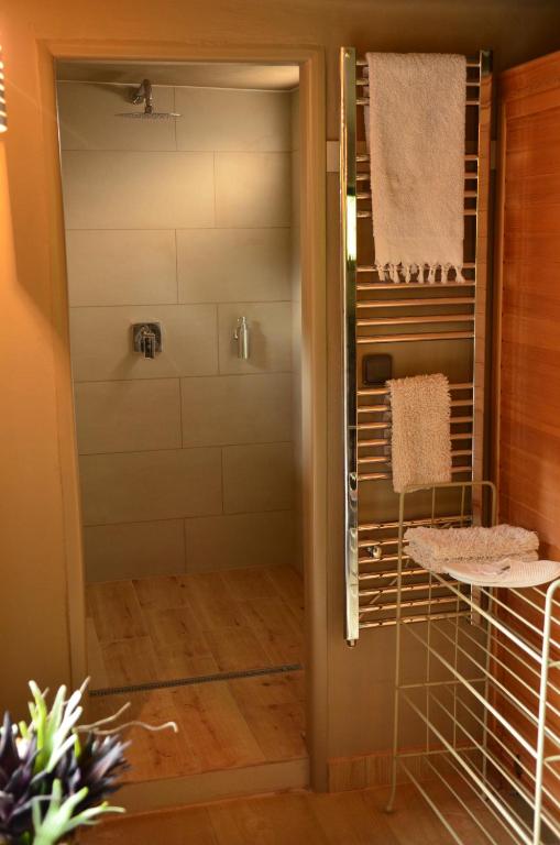 Koupelna v ubytování Chata s wellness