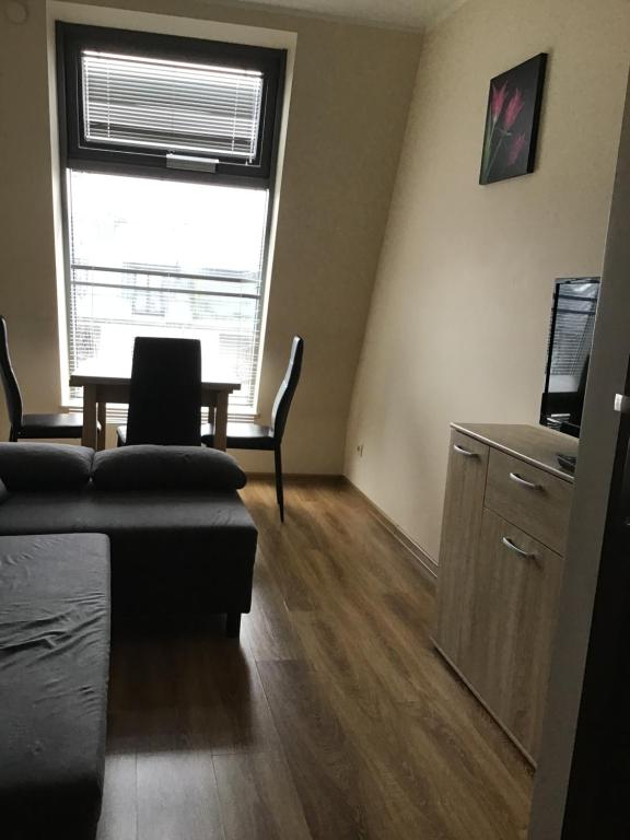 Televízia a/alebo spoločenská miestnosť v ubytovaní Młynowa - Apartamenty Centrum New