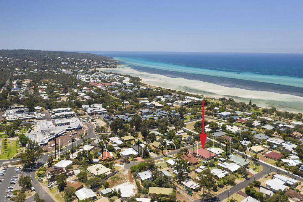 an aerial view of a city and the beach at La Vita Bella in Dunsborough
