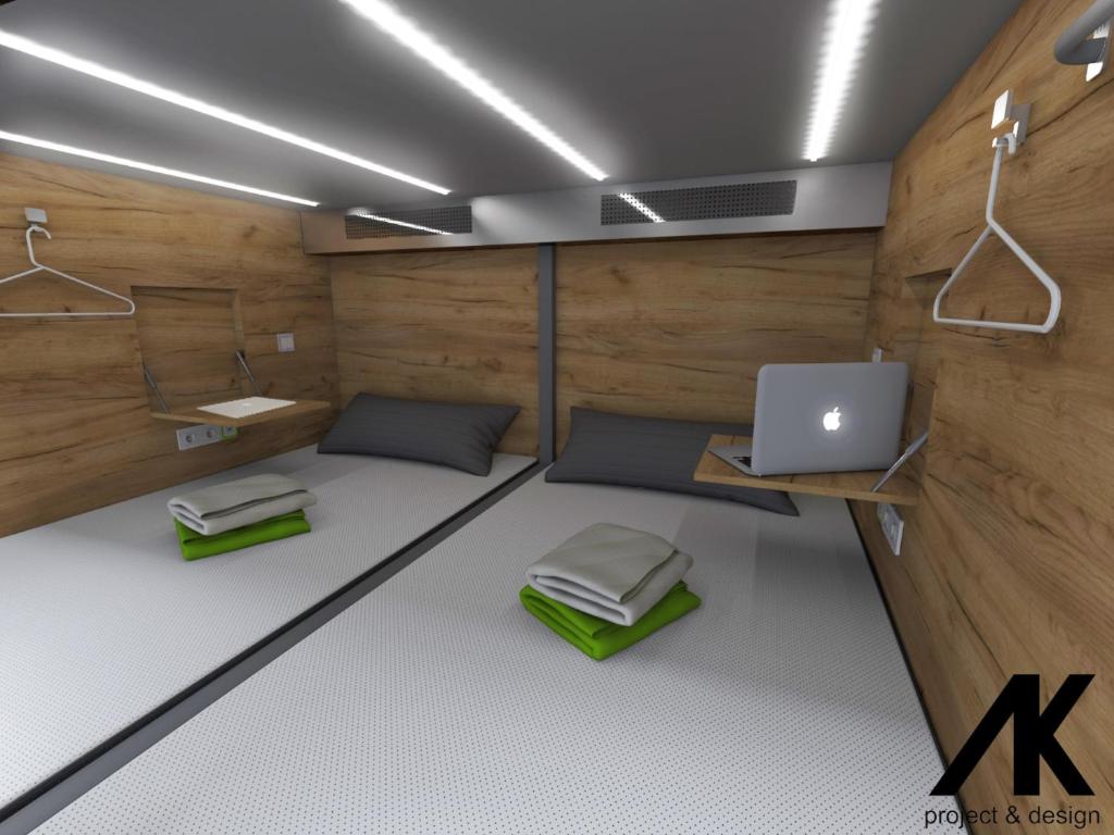 Televiisor ja/või meelelahutuskeskus majutusasutuses Capsule Hostel Top Wenceslas square