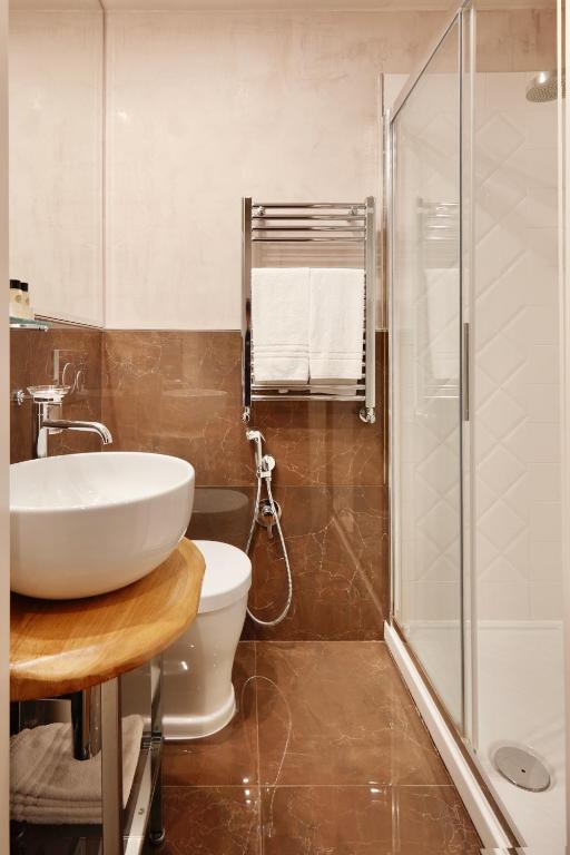 Koupelna v ubytování Boutique Hotel Hugo