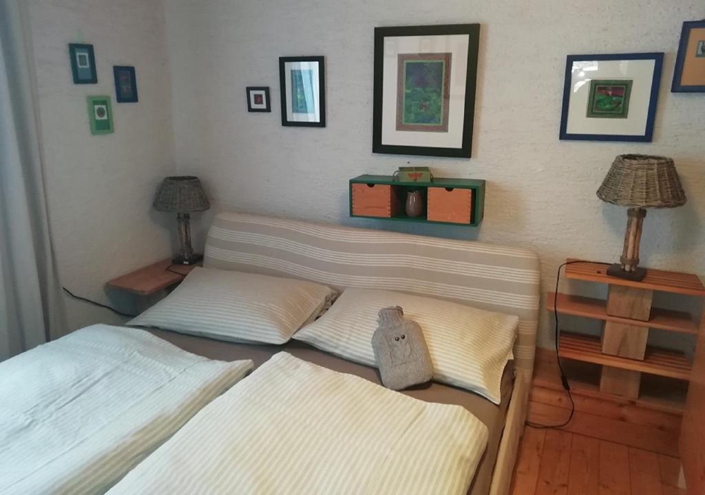 Postel nebo postele na pokoji v ubytování Grashöfle