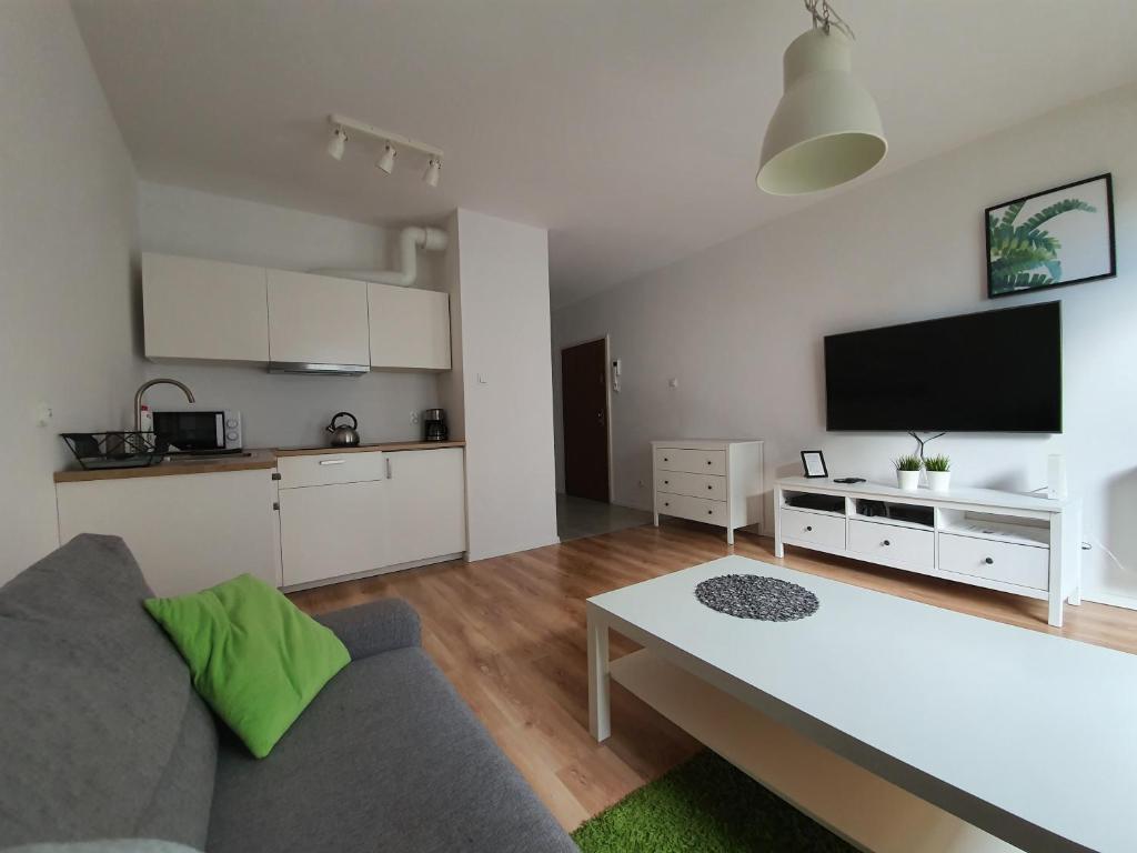 Kuchyňa alebo kuchynka v ubytovaní Apartament Studio z basenem & SPA - Gdańsk Śródmieście - Stare Miasto
