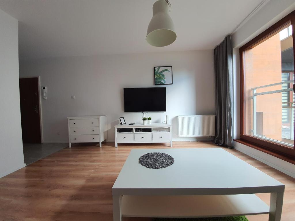 Televízia a/alebo spoločenská miestnosť v ubytovaní Apartament Studio z basenem & SPA - Gdańsk Śródmieście - Stare Miasto