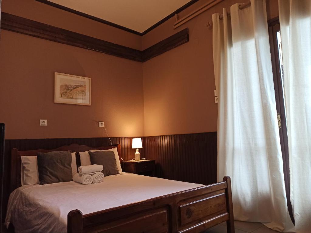 Postel nebo postele na pokoji v ubytování Pilioritiko Spiti