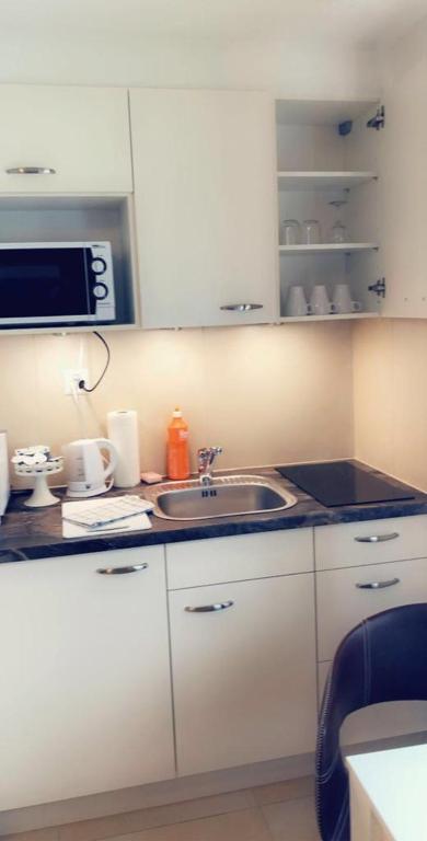 Kuchyň nebo kuchyňský kout v ubytování Apartment Lala