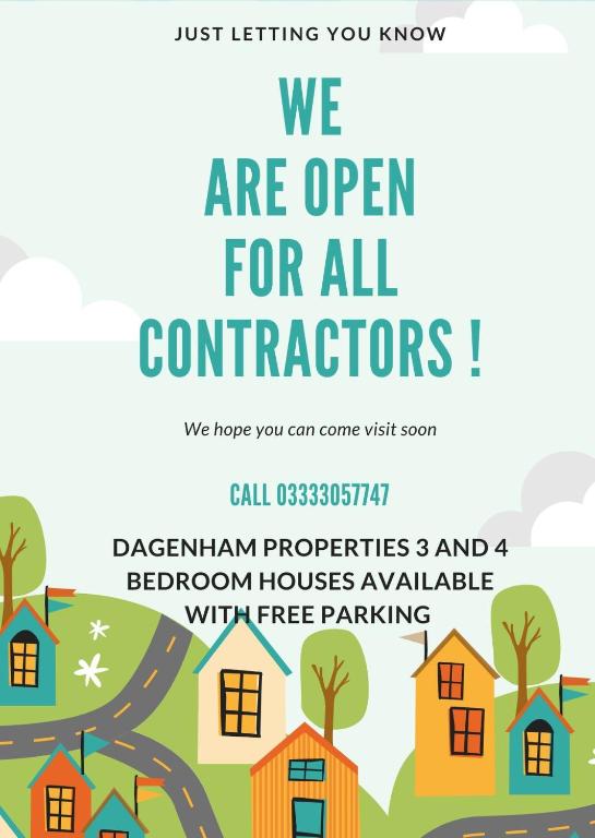 a flyer for a real estate conference with houses at Dagenham Self catering House for Larger Groups with Free Parking in Dagenham