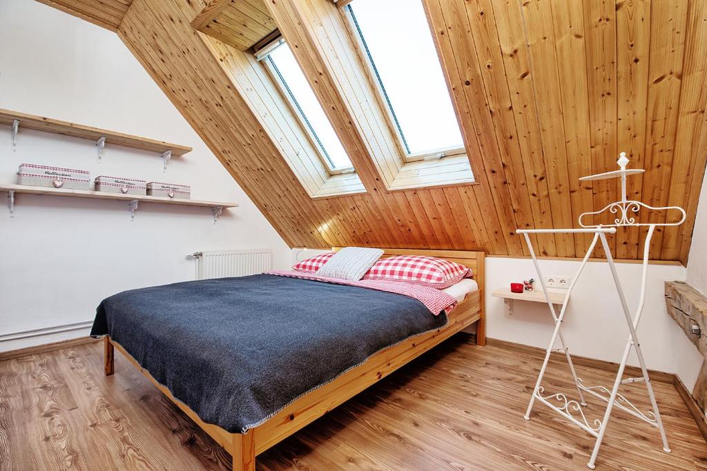 Postel nebo postele na pokoji v ubytování Haus Herzog