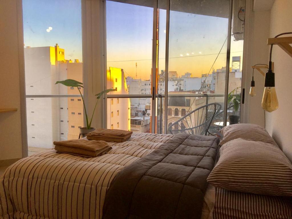 Postel nebo postele na pokoji v ubytování Inmejorable! Piso alto en Centro BsAs, Moderno con parrilla y pileta 3 pax