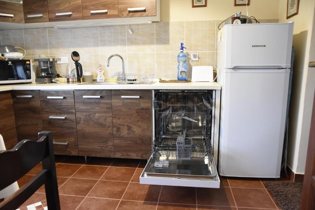 Kuchyňa alebo kuchynka v ubytovaní Dobay Apartman Gyula