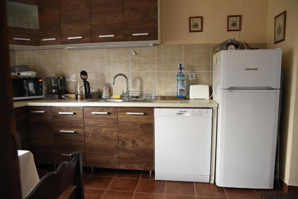 Kuchyňa alebo kuchynka v ubytovaní Dobay Apartman Gyula