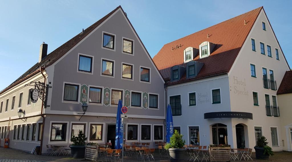 艾夏的住宿－Hotel Gasthof Specht，彼此相邻的几栋建筑