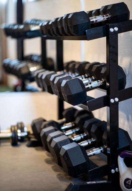 Fitness centrum a/nebo fitness zařízení v ubytování Alpenhof