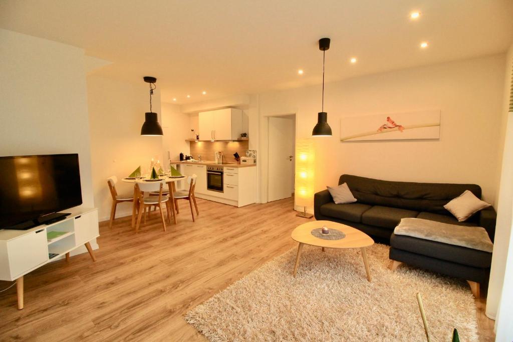 O zonă de relaxare la Ferienwohnung Feldblick