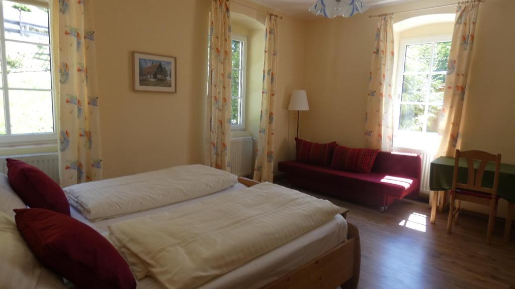 Postel nebo postele na pokoji v ubytování Ferienhaus an der Ybbs
