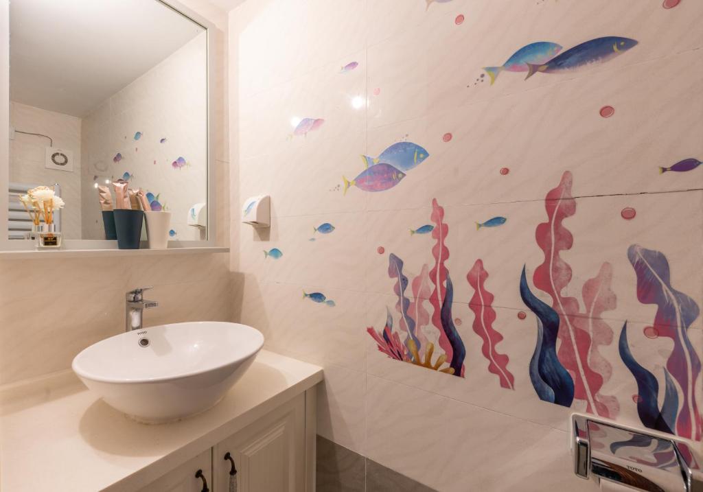 Koupelna v ubytování Yu Jing Xuan Boutique Apartment