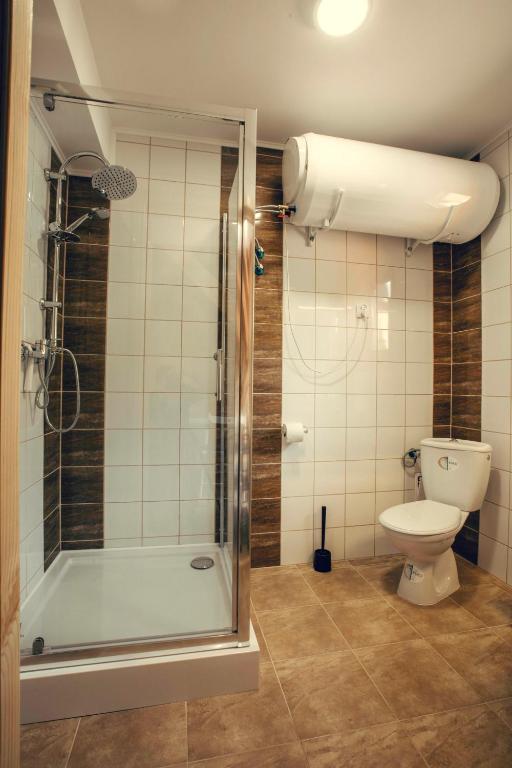 Koupelna v ubytování Osada Bóbrka nad Soliną