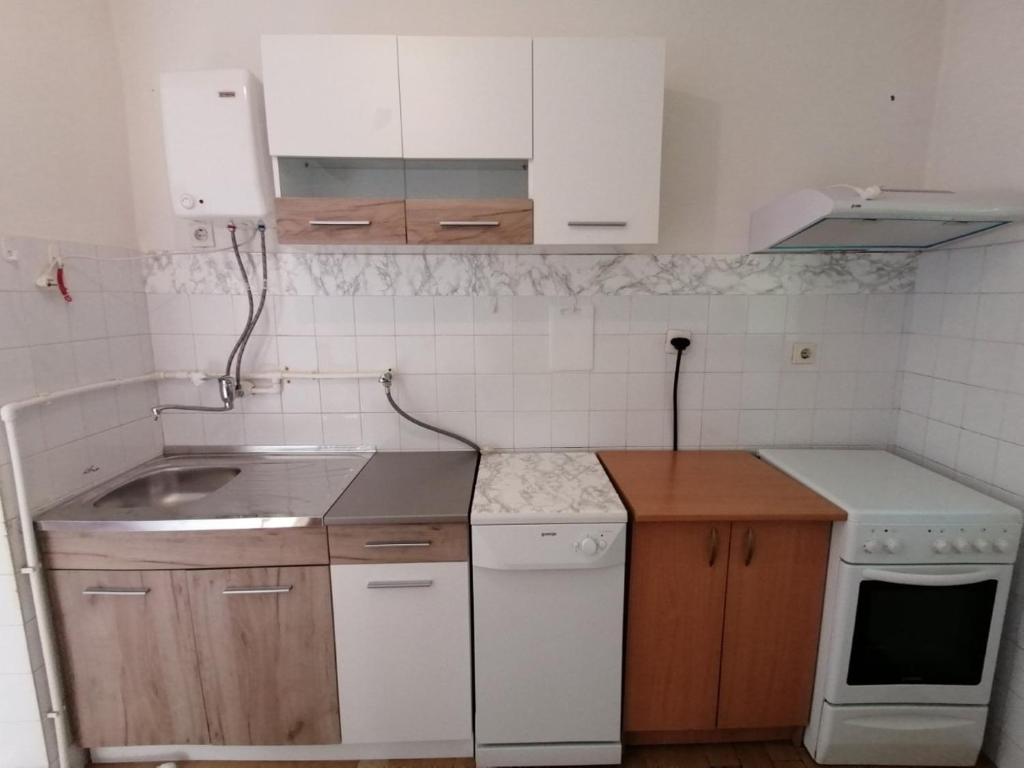 Kuchyň nebo kuchyňský kout v ubytování Apartman Santos