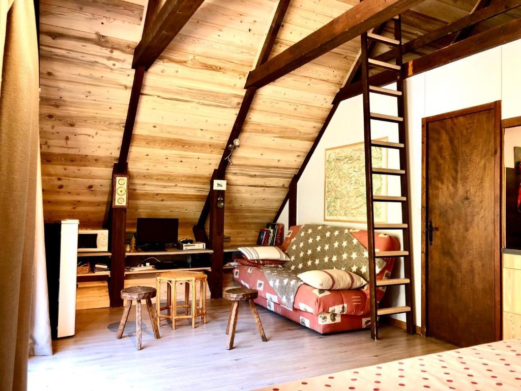 Posezení v ubytování chalet de venosc