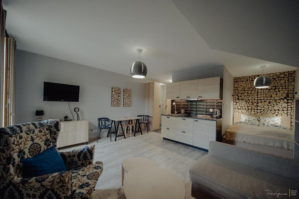Kuchyňa alebo kuchynka v ubytovaní Apartamenty Silence Górskie Zacisze
