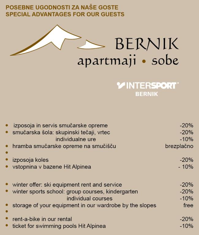 Apartments and Rooms Bernik, Kranjska Gora – Updated 2024 Prices